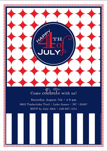Red White and Blue Birthday Party or 4th of July Printable Invitation